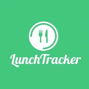 lunch tracker banner having fork and knife logo on it